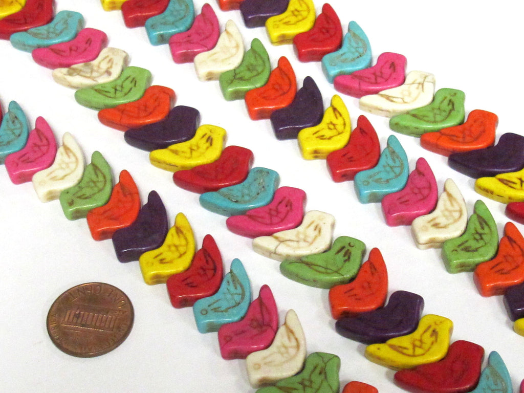 10 beads - mix colors bird shape howlite beads - GM205Ks