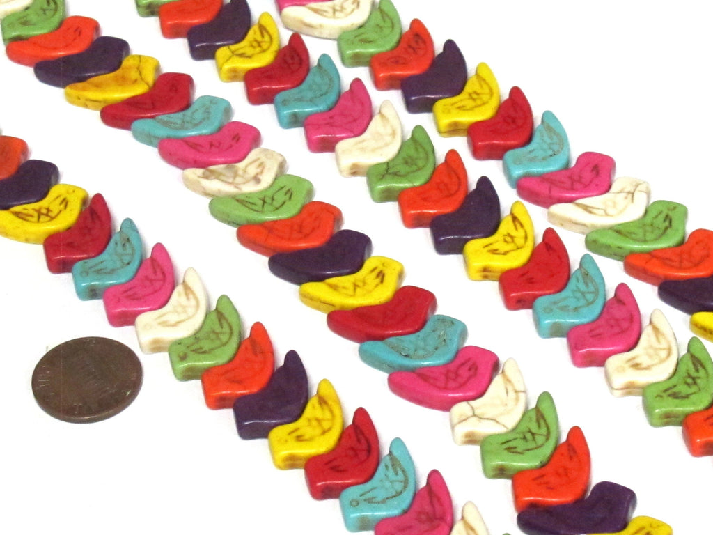 10 beads - mix colors bird shape howlite beads - GM205Ks