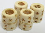 Large focal stars design upcycled cattle bone beads - 2 beads - BD265