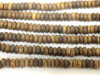100 beads - Small size Brown color spacer donut bone beads 6 - 7 mm round disc beads - HB071A