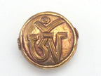 1 Bead - 35 mm large size copper finish Tibetan OM inscribed solid brass beads - BD493