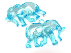 4 Pieces - Transparent blue color Elephant acrylic charm pendants - PM550