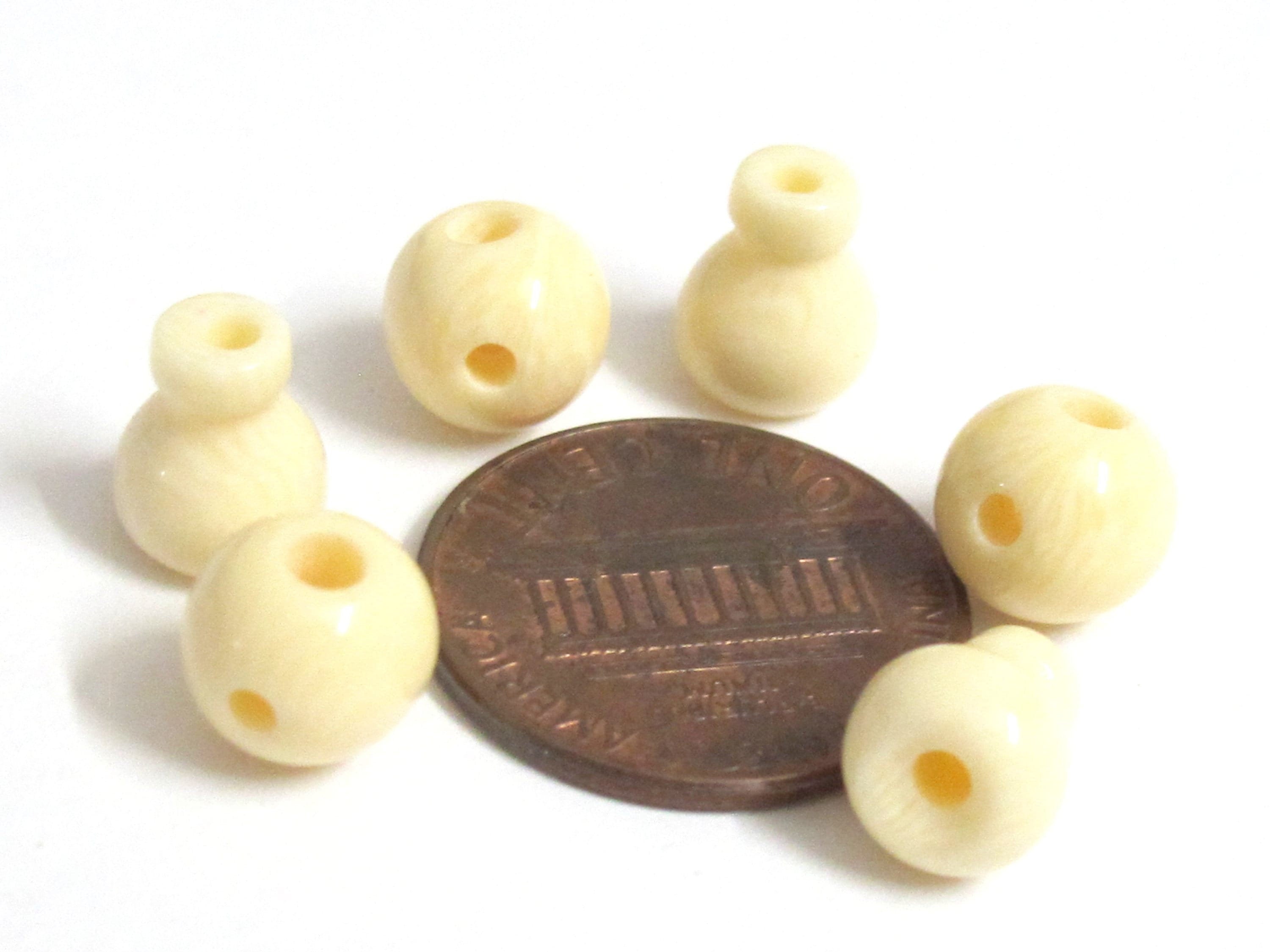 Guru beads 3 sets - 3 hole Guru beads cream color resin Guru Beads 8 mm size and column bead - GB014K