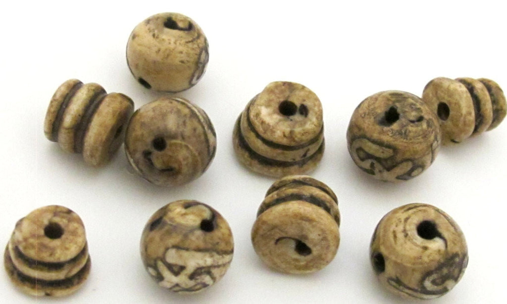 3 sets - Guru bead Sets - Large 3 hole conch shell prayer mala Guru bead 13 -14 mm - GB031