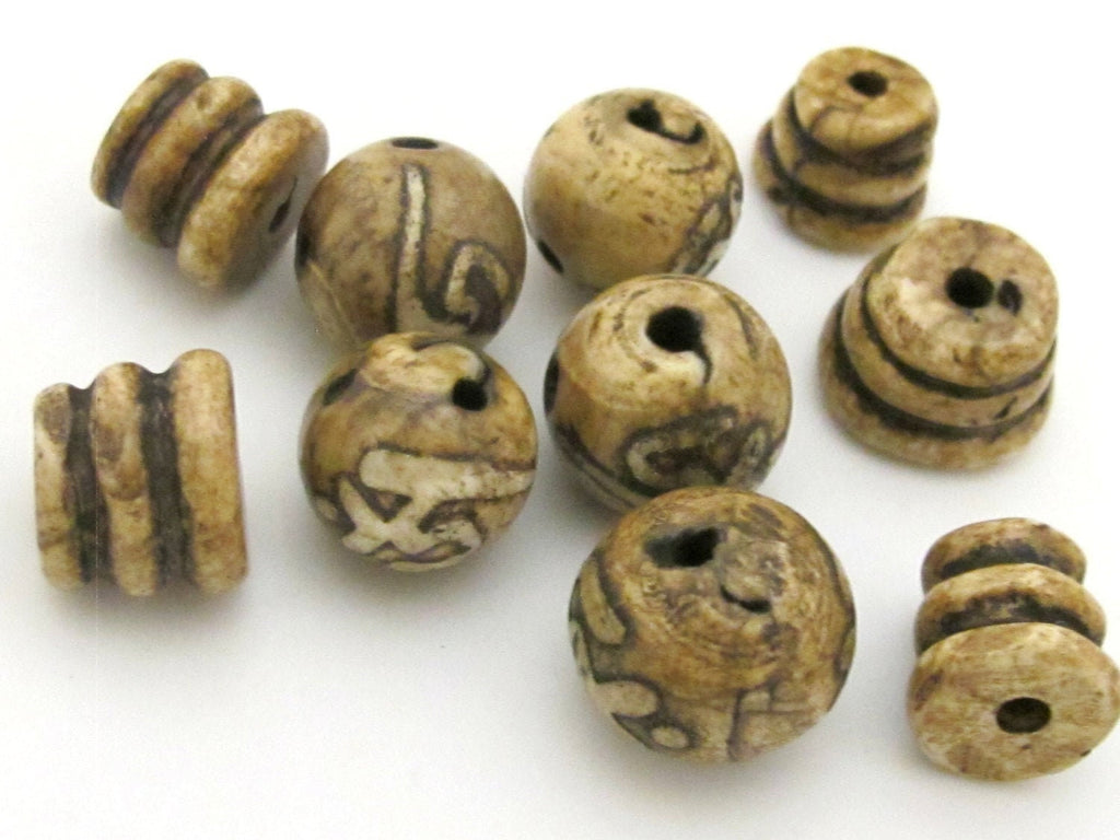 3 sets - Guru bead Sets - Large 3 hole conch shell prayer mala Guru bead 13 -14 mm - GB031