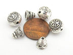 3 sets - Tibetan Guru bead set - Light weight tibetan silver 3 hole Guru bead 10 mm size and column bead set - GB006