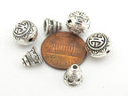 2 sets - Tibetan Guru bead set - Light weight tibetan silver 3 hole Guru bead 10 mm size and column bead set - GB006
