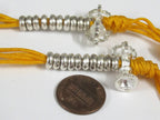 2 counters -One Set- Tibetan silver color plated mala counter on a yellow cord dorje vajra tibetan mala counter set - GB007K