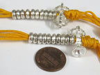 2 counters -One Set- Tibetan silver color plated mala counter on a yellow cord dorje vajra tibetan mala counter set - GB007K