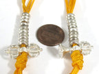 2 counters -One Set- Tibetan silver color plated mala counter on a yellow cord dorje vajra tibetan mala counter set - GB007K