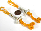 2 counters -One Set- Tibetan silver color plated mala counter on a yellow cord dorje vajra tibetan mala counter set - GB007K