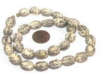 1 full strand -Natural salwag flat oval shape seed beads - NB035B
