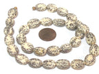 1 full strand -Natural salwag flat oval shape seed beads - NB035B