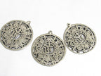 Tibetan ashtamangala auspicious symbols Om pendant Tibetan pendant antiqued silver finish ethnic Nepal supplies- CP060K