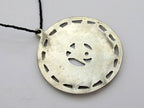 Tibetan ashtamangala auspicious symbols Om pendant Tibetan pendant antiqued silver finish ethnic Nepal supplies- CP060K