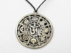 Tibetan ashtamangala auspicious symbols Om pendant Tibetan pendant antiqued silver finish ethnic Nepal supplies- CP060K