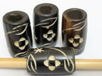 1 Piece - Large wide size carved floral design recycled cattle bone bead jewelry supply tribal boho designs beads from Nepal - BD264