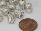 4 Beads -Beautiful reversible silver tone plated Tibetan Buddha bead - BD890