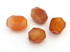4 Beads - Faceted thick Carnelian Agate gemstone nugget beads - GM344