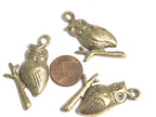1 Pendant - Tibetan owl bird pendant solid brass owl pendant from Nepal - CP142