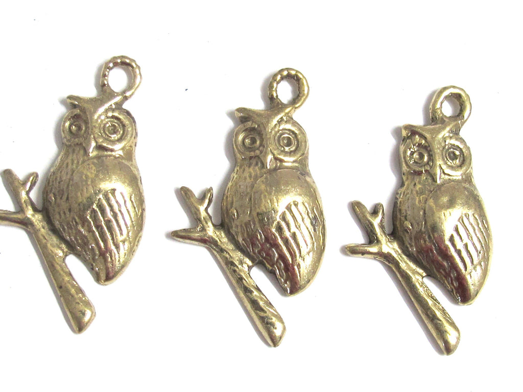 1 Pendant - Tibetan owl bird pendant solid brass owl pendant from Nepal - CP142