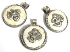 1 pendant - Tibetan Om pendant - Ethnic tribal Tibetan om naga conch shell pendants Ohm Aum om mantra Nepal pendants - PM409MA
