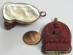 Meditating red Buddha Tibetan pendant from Nepal -- PS003D