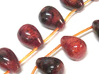 4 Beads-Drop shape reddish maroon black azurite chrysocolla drop gemstone beads - GM047K