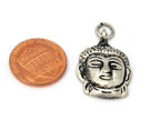 1 Pendant - Small Tibetan silver Buddha face pendant from Nepal - CP107