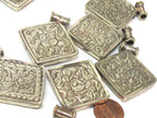 Ethnic Tibetan cream color carved recycled cattle bone Buddha eye symbol pendant - PM594B