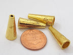 8 BEADS - Floral design gold color plated cone beads - BD511