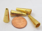 8 BEADS - Floral design gold color plated cone beads - BD511