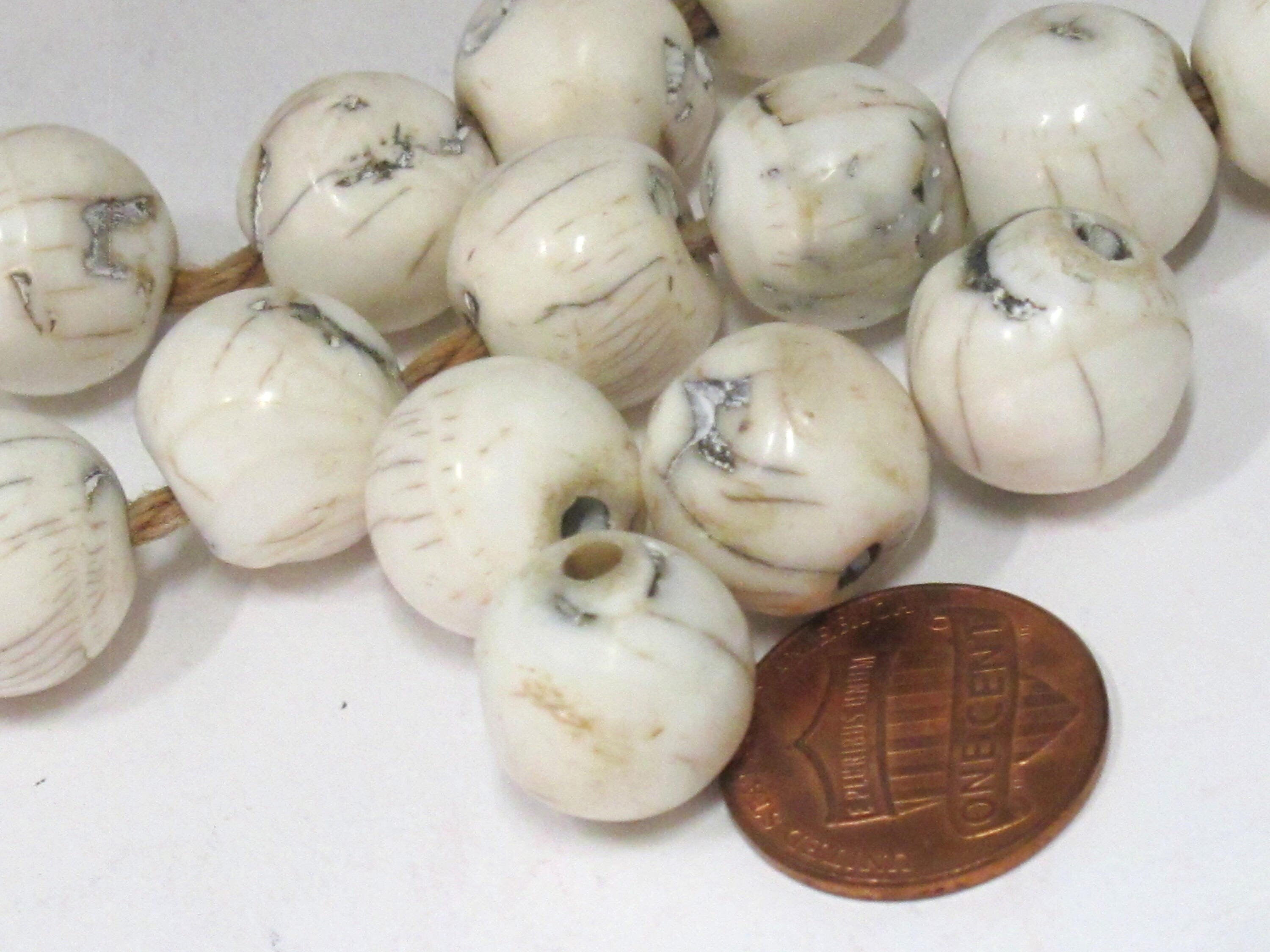 1 Bead - Ethnic tibetan Nepal natural naga conch shell chank beads - CH069