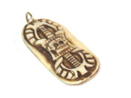1 Pendant - Tibetan dorje with skull design carved bar shape recycled cattle bone pendant from Nepal - PB115