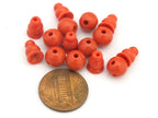 3 sets - 3 hole reddish orange resin Guru Bead 8 mm size and column bead - GB014