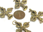 1 Pendant - Ethnic small medium size Tibetan Dorje solid brass pendant from Nepal - CP136