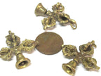 1 Pendant - Ethnic small medium size Tibetan Dorje solid brass pendant from Nepal - CP136