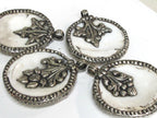 1 pendant - Large bold Tibetan Silver Repousse tribal naga conch shell pendant with tibetan dragon carving - PM492B