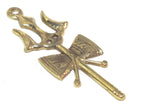 Long Tibetan brass Shiva Trident pendant - CP006 custom design copyright Nepalbeadshop