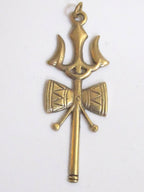 Long Tibetan brass Shiva Trident pendant - CP006 custom design copyright Nepalbeadshop