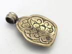 Tibetan solid Brass Chenrezig Buddha Avalokiteshvara pendant with reverse floral carving from Nepal - PM464B