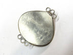 1 clasp - Large triangular heart shape ethnic Tibetan silver finish blue buddha box clasp pendant from Nepal - LN039D