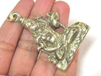 1 Pendant - Large size Hindu Lord Shiva Pashupatinath seated posture brass pendant from Nepal - CP128 custom design copyright Nepalbeadshop