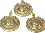1 Pendant - Large brass Sun face crescent moon tibetan pendant from Nepal -- CP138