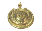 1 Pendant - Large brass Sun face crescent moon tibetan pendant from Nepal -- CP138
