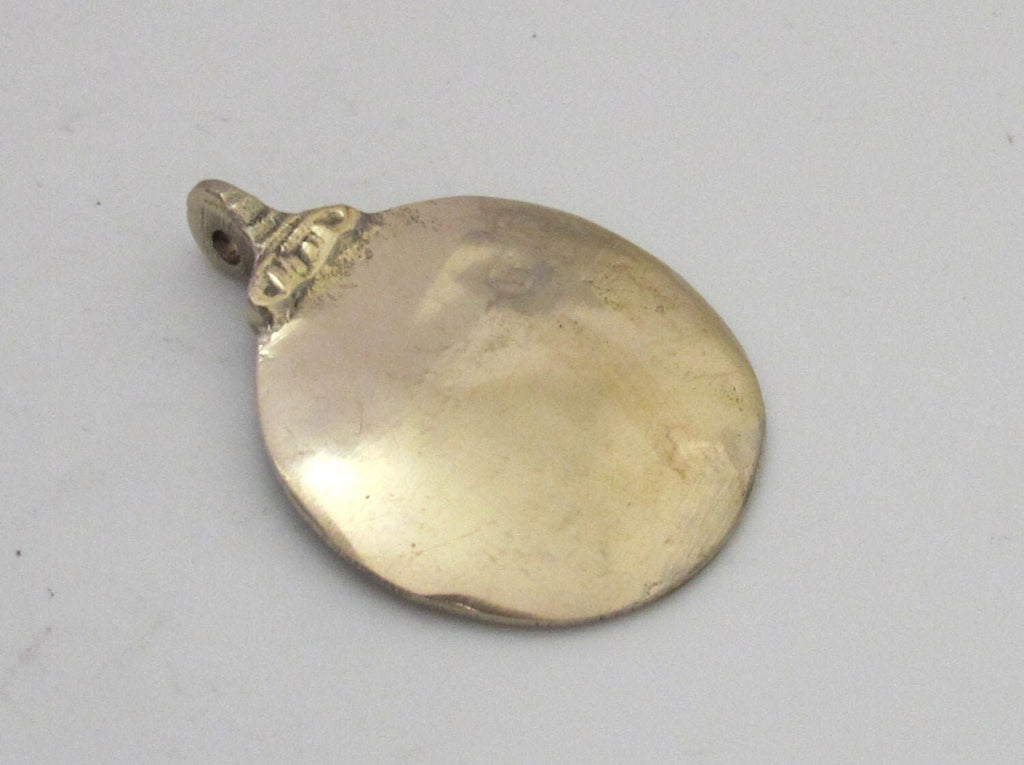 1 pendant - Medium 37 - 38 mm wide Tibetan Om with calendar timeline wheel Solid Brass pendant - CP059