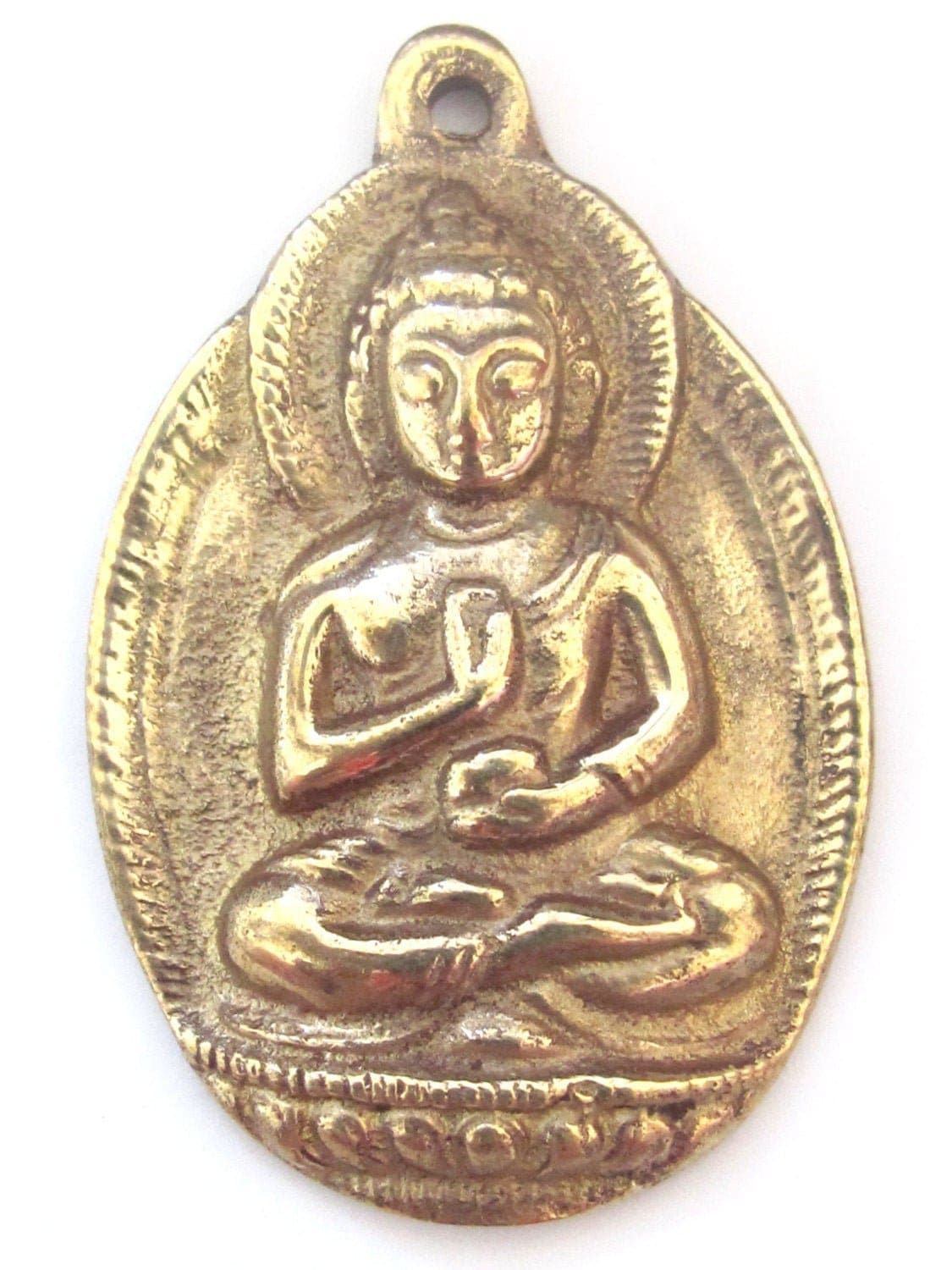 Tibetan Brass Buddha pendant large big oval shape tibetan Nepal Buddha meditation jewelry making supply pendant buddah solid brass CP025