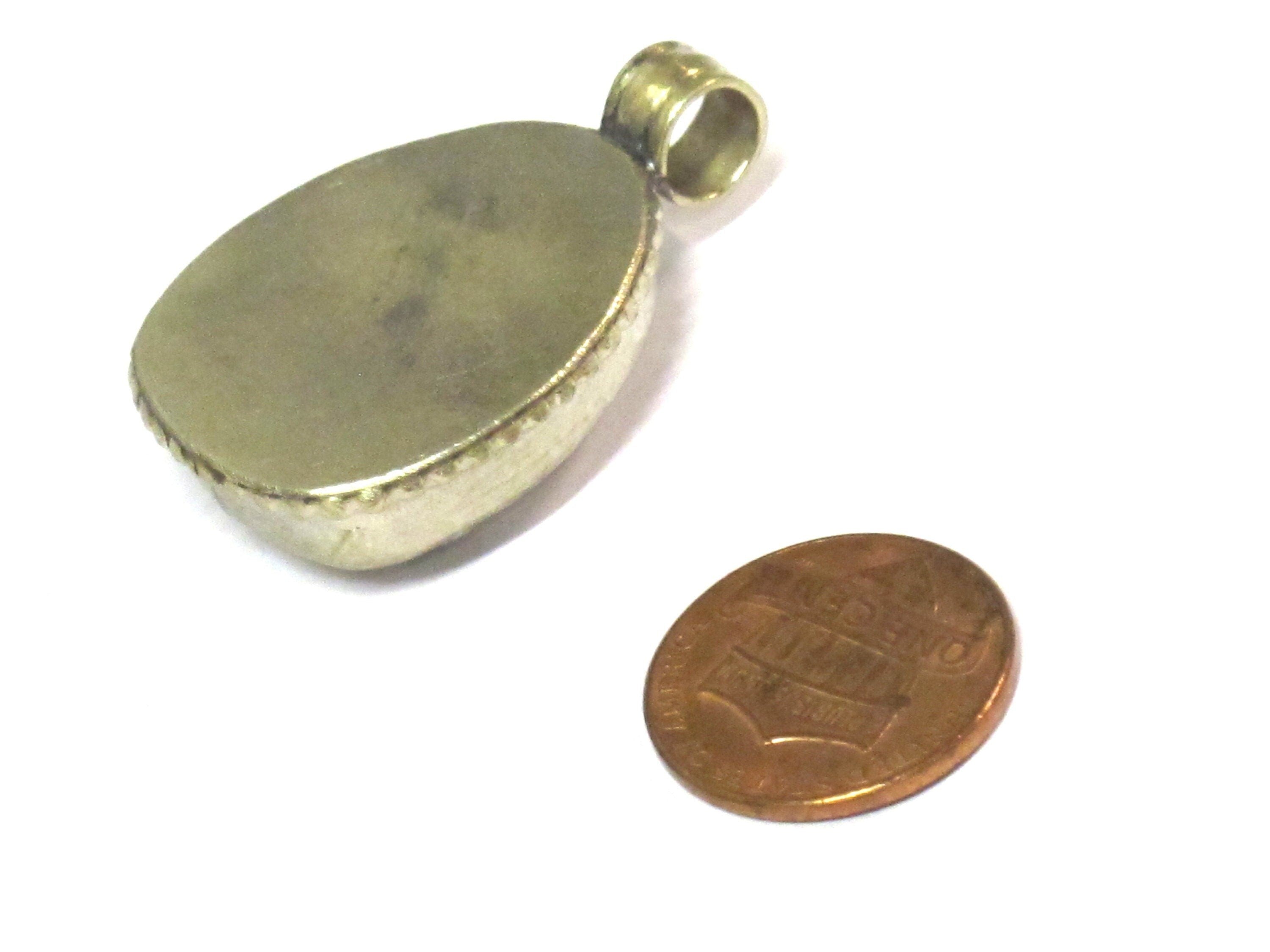 1 Pendant - Tibetan seated on lotus meditating Buddha pendant from Nepal - PM597C