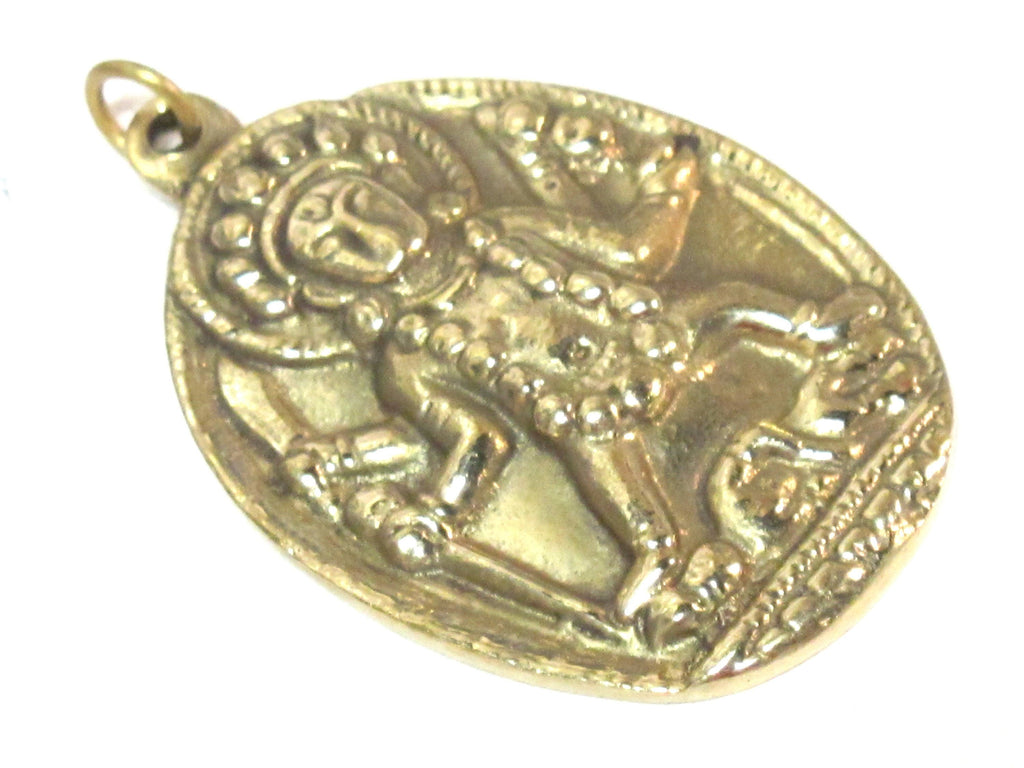 1 pendant - Brass Oval shape Goddess Kali Shiva pendant from Nepal - CP023 custom design copyright Nepalbeadshop