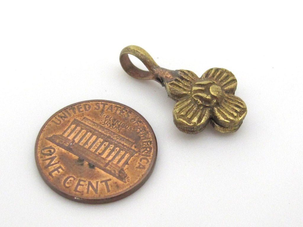 Tibetan mala counters - set of 3 brass counter - Assorted designs Tibetan lotus flower dorje floral brass mala counters - GB003K